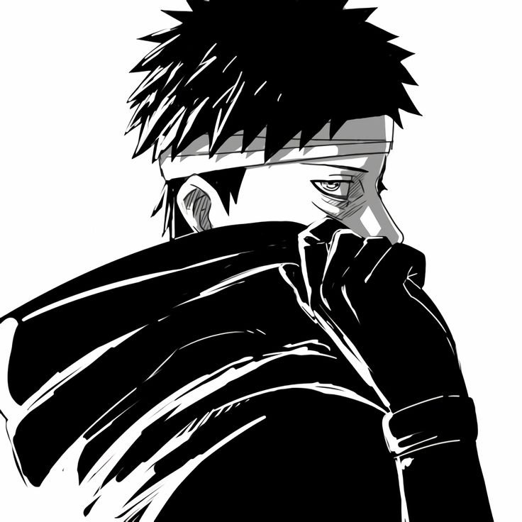 Obito Pfp Black and White