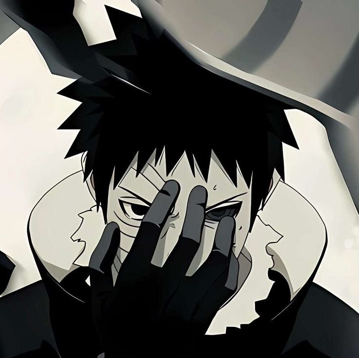 Obito Pfp Black and White