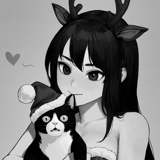 Christmas PFP Black and White
