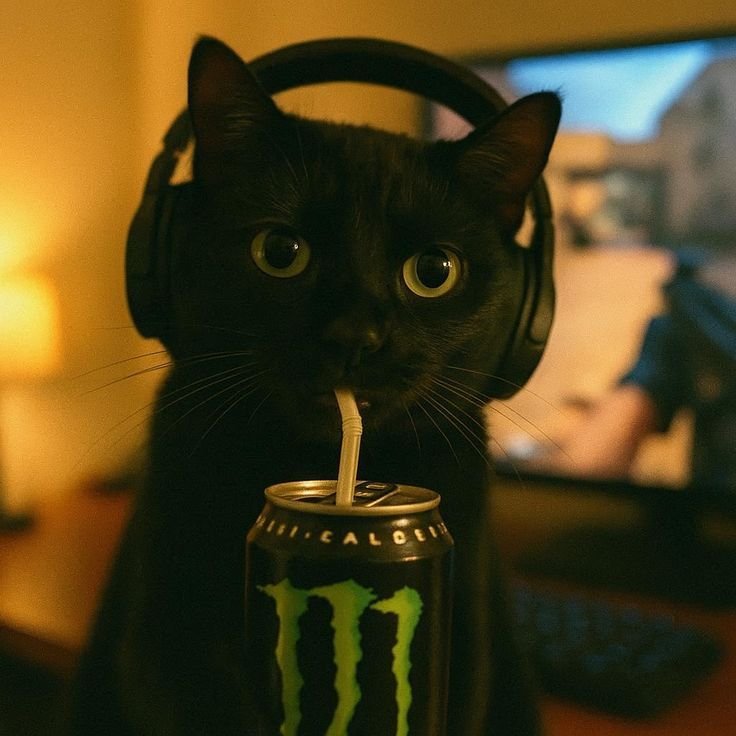 Cute Cat PFP Black