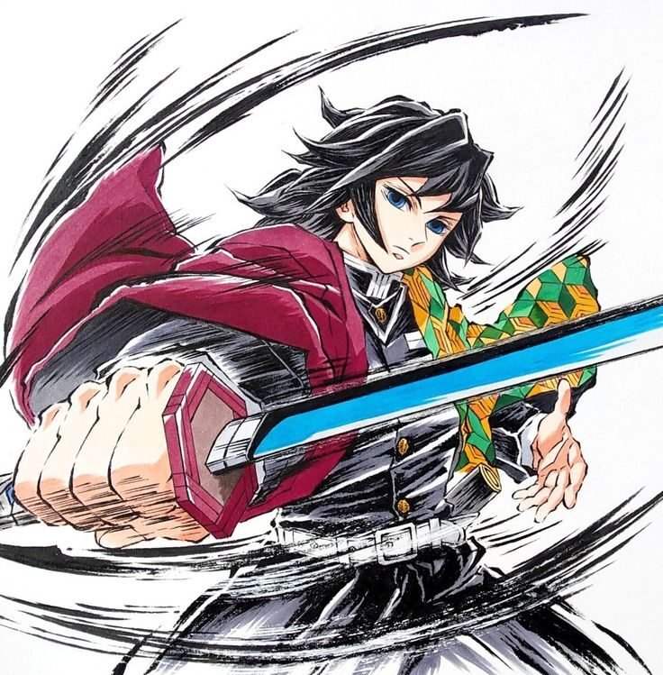 Giyu Manga PFP Colored