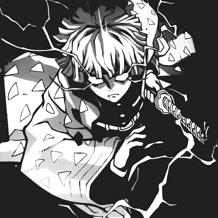 Zenitsu PFP Black And White